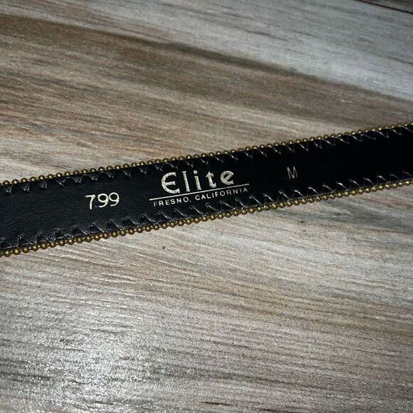 Elite Fresno California Vintage Belt Medium Multicolor Metallic Hieroglyphs Gold main image 2